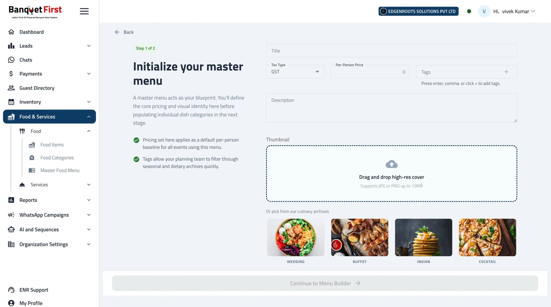 Menus